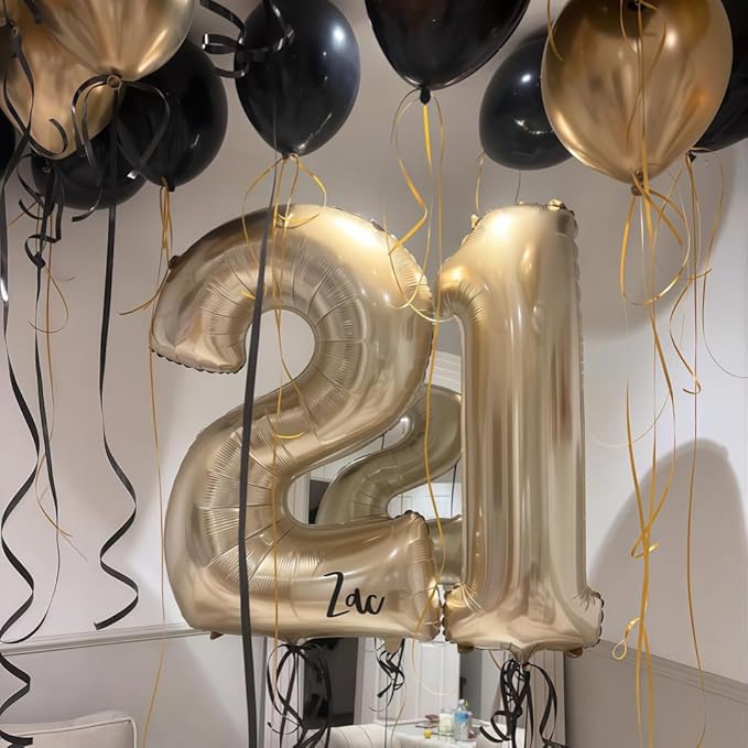 Champagne Gold 11 Balloon Number, 40 Inch Light Gold 11 Balloons Big Foil Mylar - Image 7