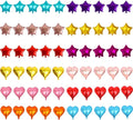 50pcs 5" Heart & Star Foil Balloons by USINNOEM