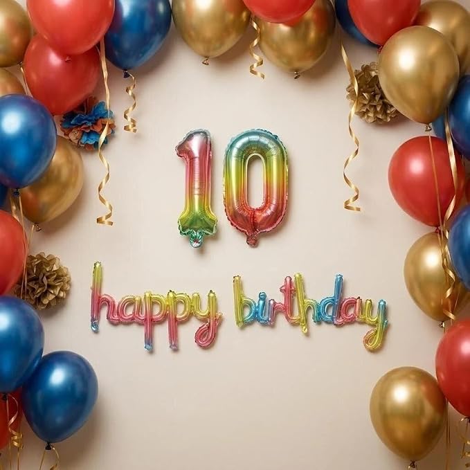 20 Pieces Foil Mylar Number Balloons 0 to 9 Set - Image 3