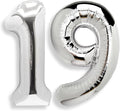 AULE 40 Inch Silver 19 Balloon Number Foil 0-9 Birthday Big Numbers | Birthday by AULE