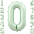 Olive Green Number 0 Balloon 40 Inch, Backdrop by Unknown
