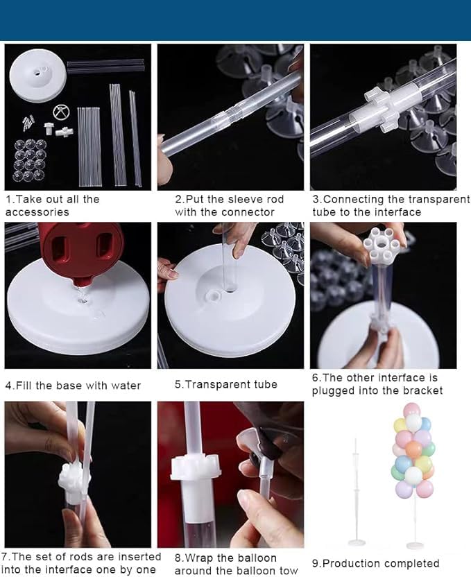 Leesoot 2 Sets 74inch Macarons Floor Balloon Column Kit Stand - Image 3