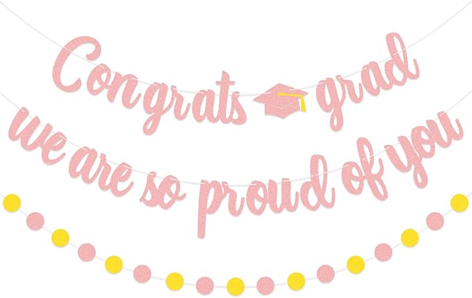 Congrats Grad Banner Decorations – Graduation Party Banner Set by GistomeHome