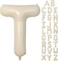 Cream T Letter Balloons, 40 Inch Letter T Balloon Beige, Helium Custom Letter by Dagelar