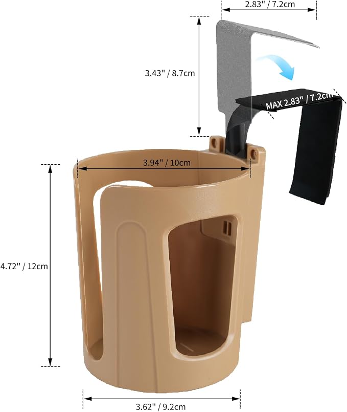 Large Car Door Cup Holder, Side Window Seat Armrest Drink Holder | Shockproof - Image 6
