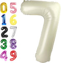 6 Number Balloons Cream 40 Inch Foil Balloon by Argthjy