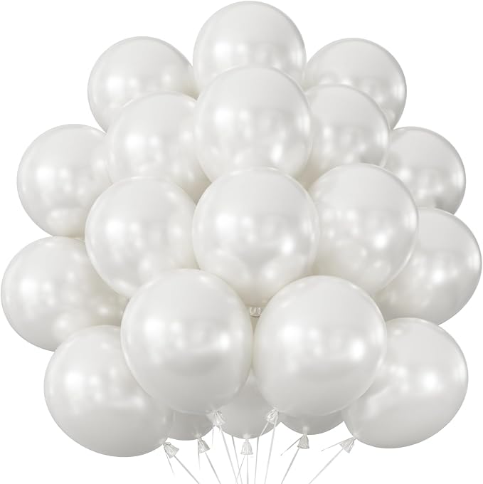 Pearl White Balloons, Engagement, Baby Shower, Birthday Party Decorations by Adeyoo