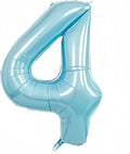 40 Inch Light Blue Number 4 Balloon | 4 Birthday Balloon by GLASNES
