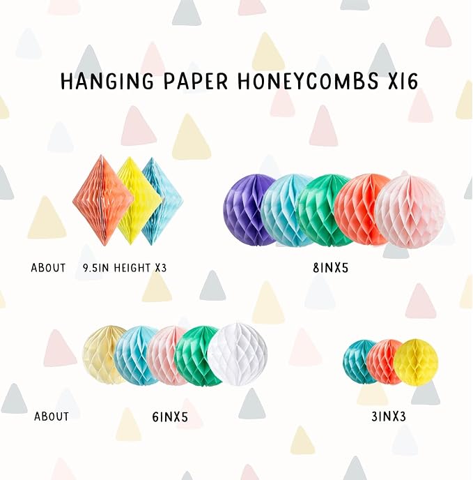 20Pcs Multi-Color Paper Honeycomb Decoration Kit - Image 6