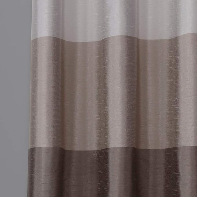 EXCLUSIVE HOME Chateau Striped Faux Silk Grommet Top Curtain Panel Pair - Image 2