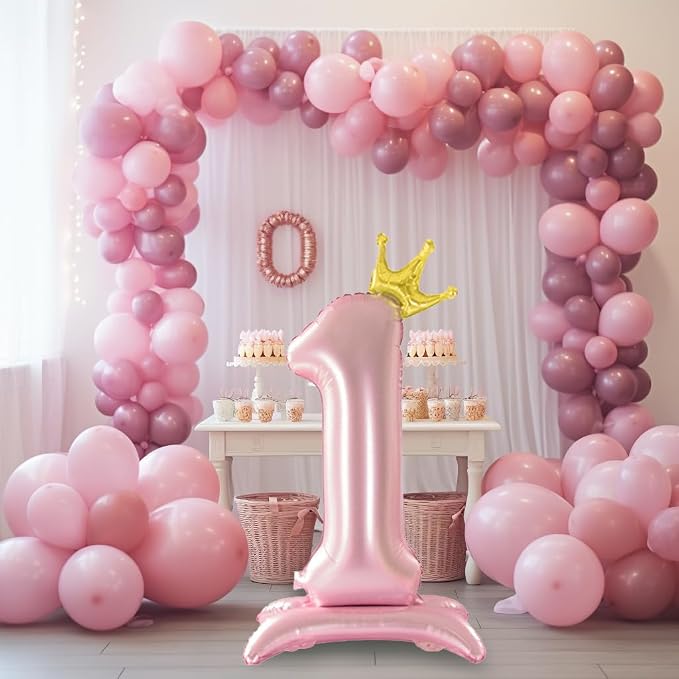 42 Inch Crown Pink Number Balloon, Number 2 Balloon - Image 2