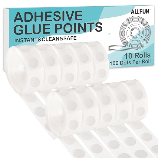 ALLFUN 1000 Pieces Glue Point Dots Double Sided Adhesive by ALLFUN