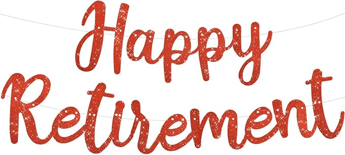 BEISHIDA Pre-Strung Glitter Red Happy Retirement Banner Party Decoration | NO by Beishida