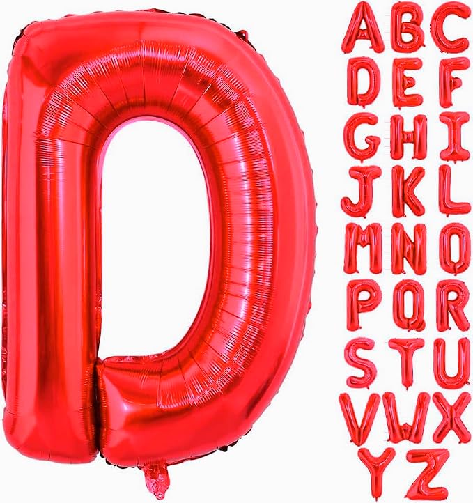 Red Letter D Balloons, D Balloon 40 Inch D Balloons Letter by BBPOOL