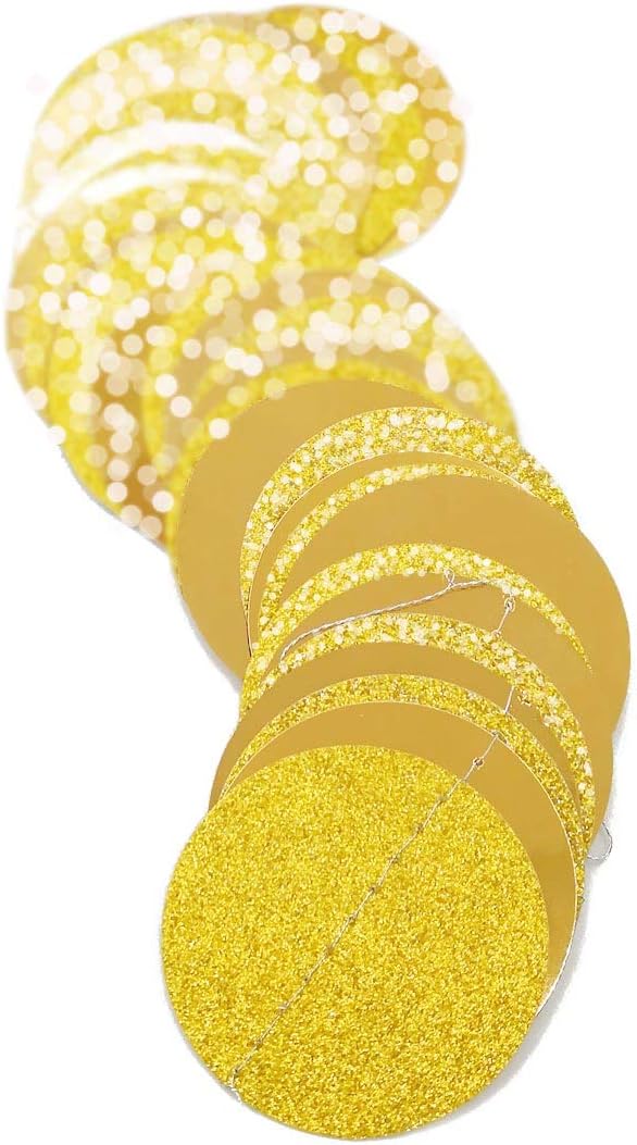 6 Pcs Glitter Gold Paper Circle Dots Garland - Image 5