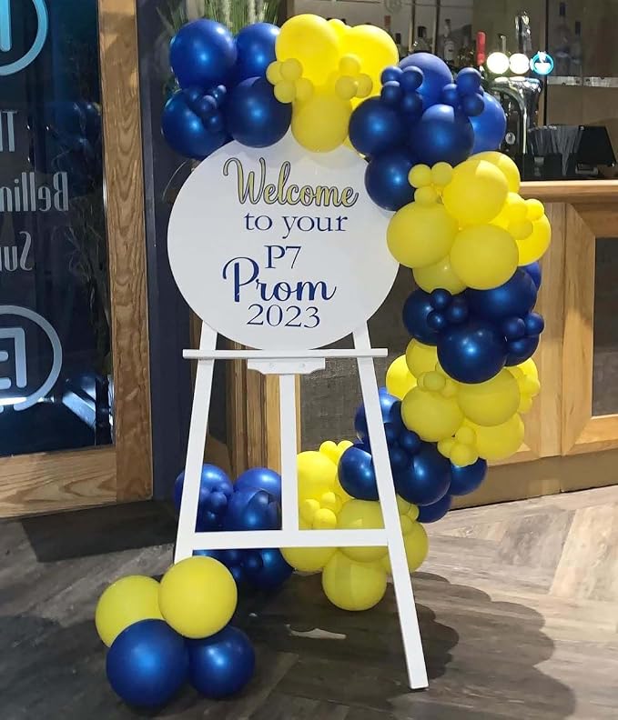144Pcs Blue and Yellow Balloons Garland Arch Kit - Image 4