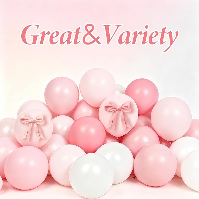 155pcs Pink and White Balloon Arch Kit - Image 4