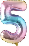 32 Inch Number Balloons Foil Ballon Rainbow Gradient Digit Ball Colorful by REIANS
