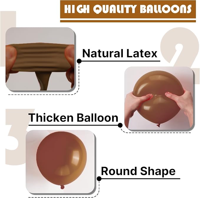PartyWoo Brown Balloons 50pcs Boho Neutral Coffee Tan Fall Color | Balloons - Image 8