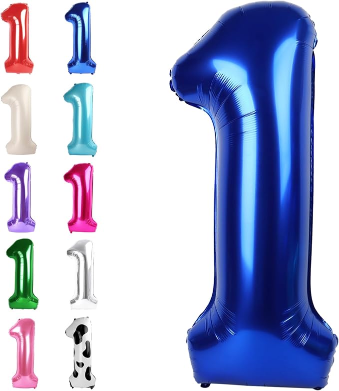 Night Blue Number 1 Balloon 40 inch, 1st Birthday Party Balloons Decorations | by Upgesy