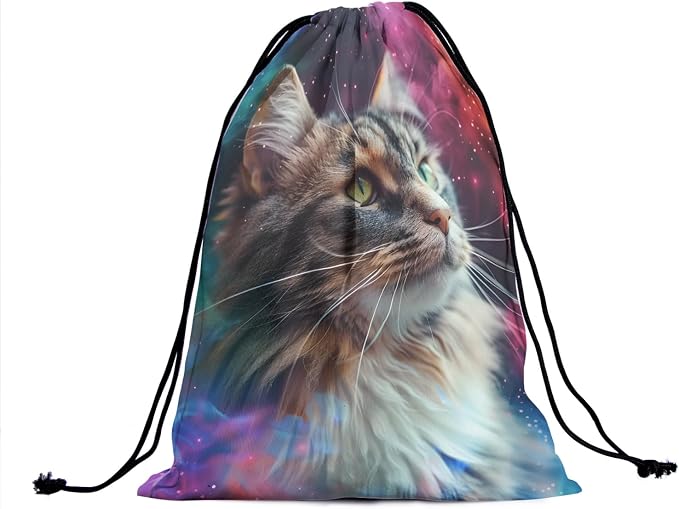 Lovely Cat Gymnastics Grip Bag Colorful Sky Gym String Bag - Image 2