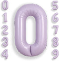 SUWEN 40 Inch Light Purple Lavender Big 0 Balloon Number Foil Helium 0-9 | 0th by SUWEN