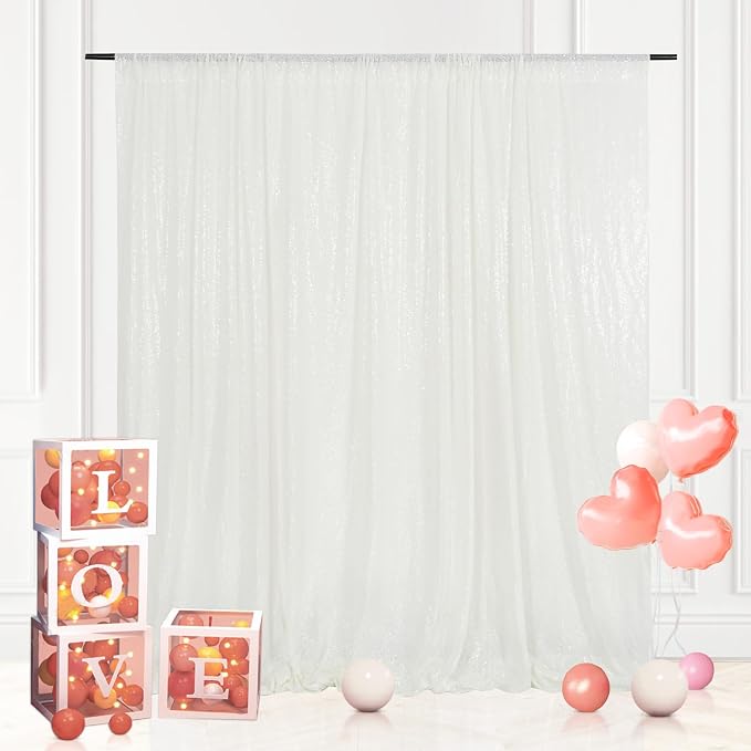 Eternal Beauty White 3mm Sequin Backdrop 10x10 Ft - Image 6