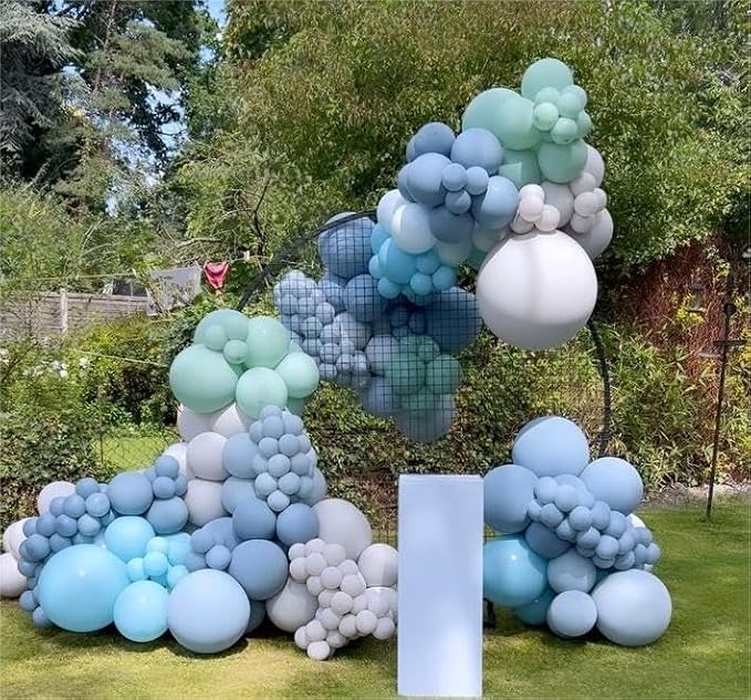 Dusty Blue Double Stuffed Balloons Different Size 115Pcs 5/10/12/18" Slate - Image 4
