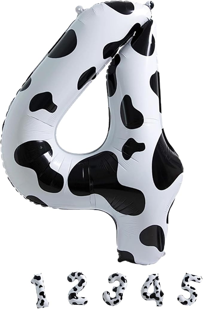 40 Inch Cow Print 4 Balloons Number - Image 9