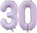 Pastel Purple 30 Number Balloons, 40 Inch Light Purple 30 Balloons Large Helium by BBPOOL