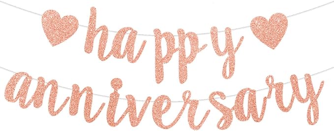 Pre-Strung Happy Anniversary Banner Bunting Hanging Sign Garland by Unknown