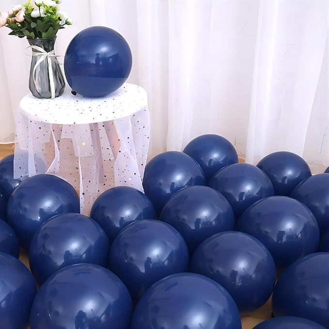DECGOL Navy Blue Balloons 100pcs Dark Blue Latex Party Balloons Different Sizes - Image 2