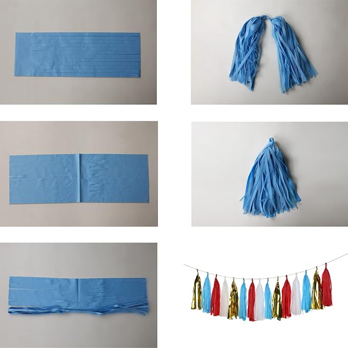 Meetppy 30PCS Mexican Fiesta Cactus Tassel Garland Tissue Paper Tassels Banner - Image 5