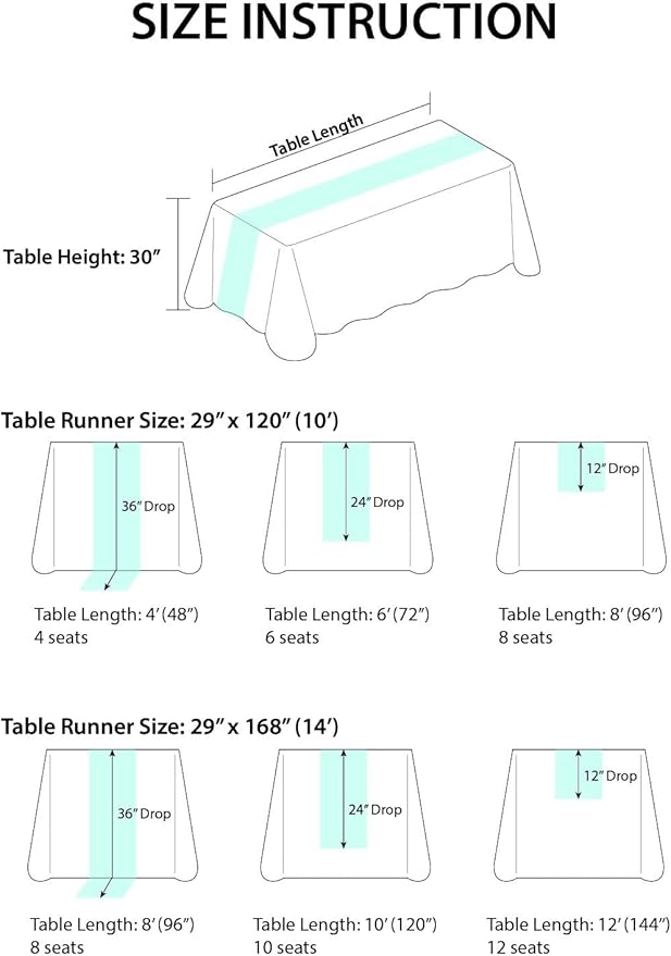 Ling's Moment Sheer Chiffon Table Cloth & Runner Set for 3x4ft Rectangle Table Decor in Dusty Rose & Blush for Wedding Reception and Parties