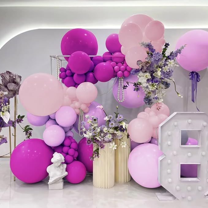 Red Purple Pink Balloon Garland Arch Kit - Image 6