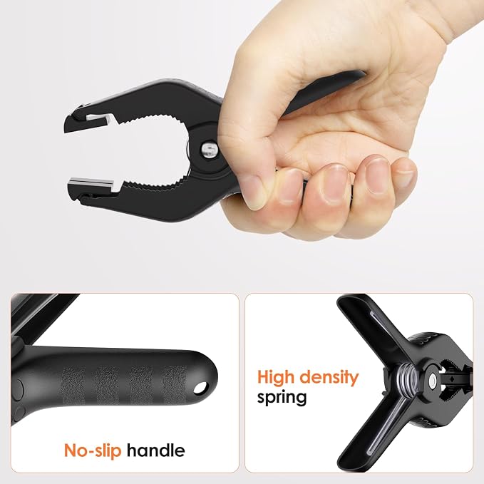 Spring Clamps Heavy Duty, 4.5in Backdrop Clips, 8 Pack- Black | Strong Spring - Image 6