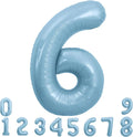 TONIFUL 40 Inch Pastel Blue Number 6 Foil Balloons Large Mylar Foil Digital 6 by TONIFUL