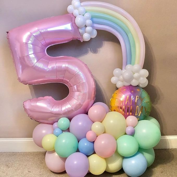 8 Balloon Numbers Birthday Decorations, 40In Pink Balloons - Image 4