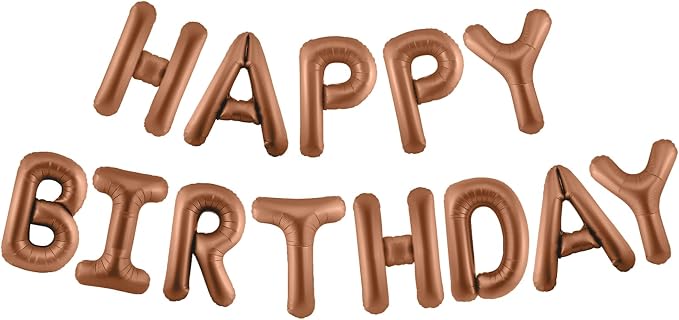 CANREVEL Happy Birthday Banner Decorations + Sign Balloons, Chocolate | 13pcs by CANREVEL