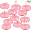 12 pcs 2-inch Floating Candles, Pink, smokeless and unscented, Burns continuously for 5-6 Hours, be Good for Holidays, Weddings, Vacations, and Home décor