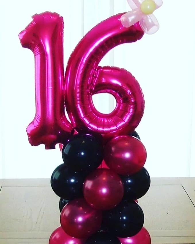 40 Inch Hot Pink 10 Number Balloons Giant 10 Balloons Hot Pink Birthday 10 - Image 7