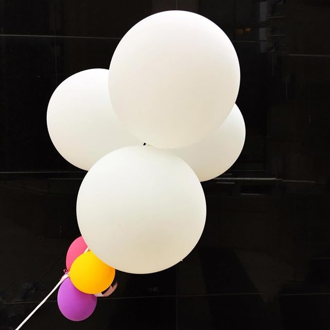White Balloons Birthday Decorations 10 Pack 36 inch Round Wedding Ballons - Image 5