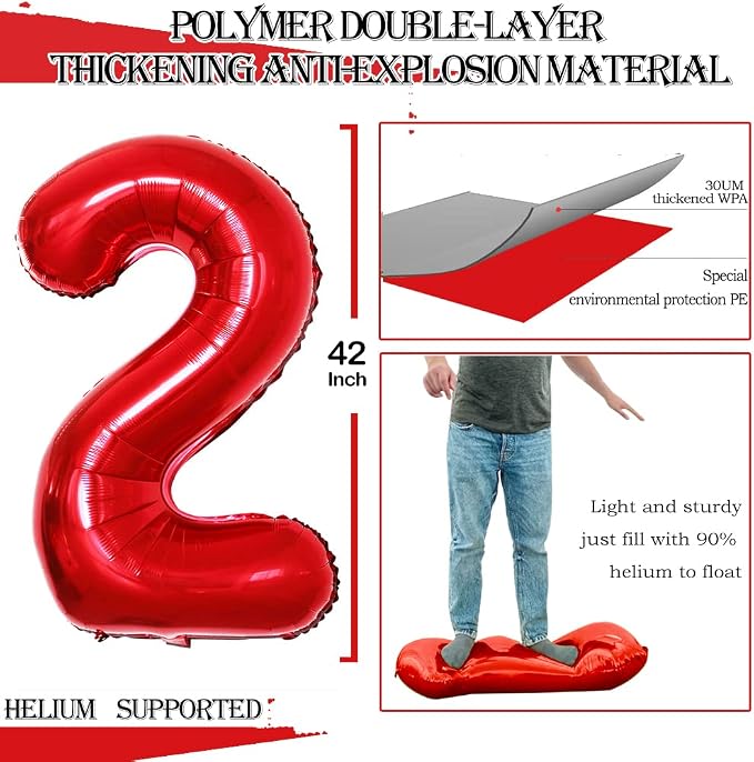 Number 20 Balloons for 20th Birthday Party Decorations, 42 Inch Jumbo Foil - Image 2