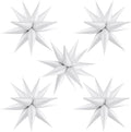 Star Foil Balloons 12 Point Cone Explosion Star Foil Balloons | 60 Pcs White by Moukiween