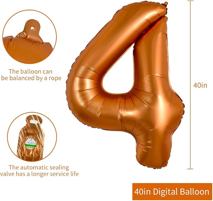 TONIFUL 40 Inch Orange Large Numbers Balloon 0-9 Birthday Party Decorations - Image 2