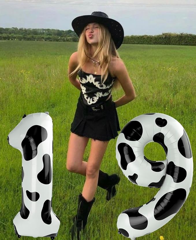 Cow Print Number 9 Balloon 40 inch, Cow Birthday Party Balloons Decorations | - Image 5