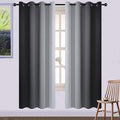 Yakamok Ombre Curtains Black and Greyish White by Yakamok