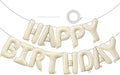 16" Cream Happy Birthday Balloon Banner Foil, Ivory White | white happy by SewhickDecorationSupplies