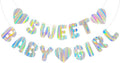 Iridescent Baby Shower Banner for Girl, Pre-Strung Sweet Baby Girl Banner by Unknown