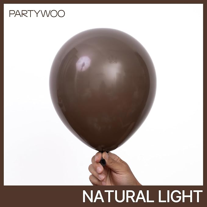 PartyWoo Dark Brown Balloons 100pcs Boho Coffee Neutral Fall Color | 12 Inch - Image 2